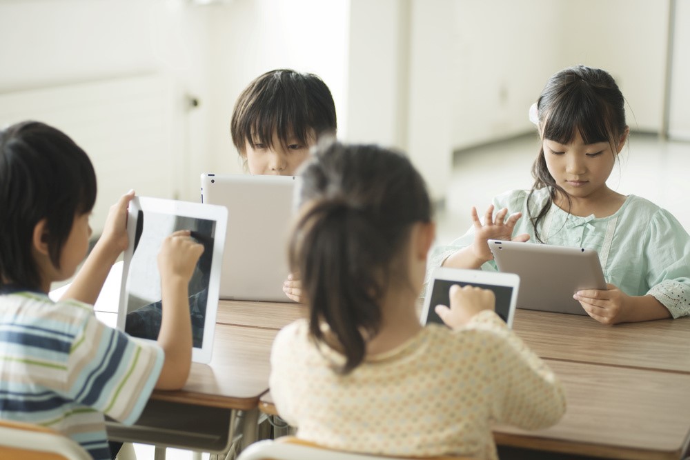 タブレットを使った学習風景