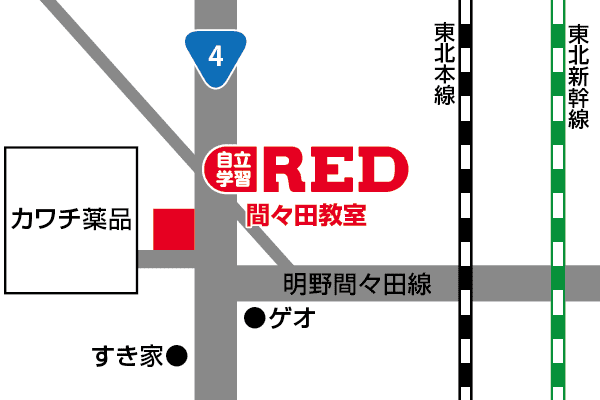 間々田教室への道順